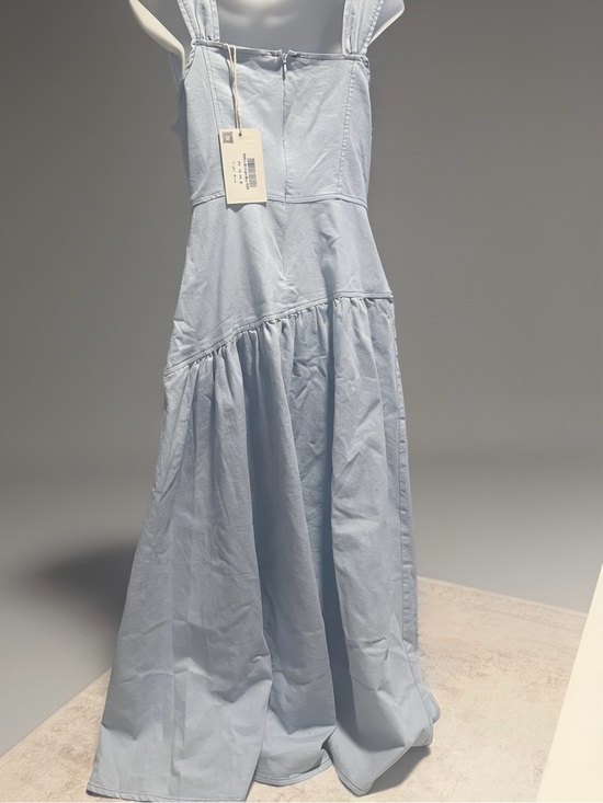 Indikah Dresses & Skirts - Pansy Flounce Hem Maxi Dress Light Blue Black